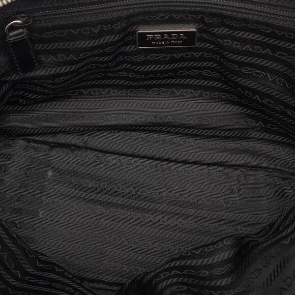 PRADA Tessuto Nylon Triangle Logo Bauletto Bag Black Vintage Y2K RARE - Picture 11 of 15